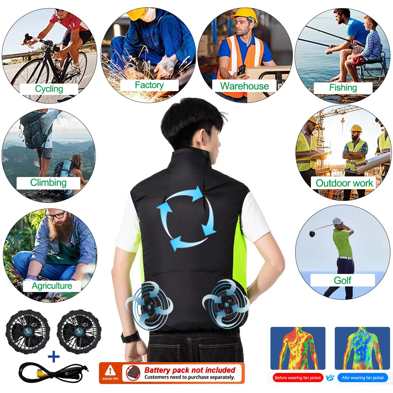 Summer Breathable Wearable Coo - Fishing Vest 评论和价格